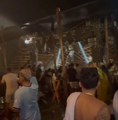 SUSTO NO ALTIPLANO: Estrutura de casa de festas desaba durante show e deixa mais de 40 feridos - VEJA OS VÍDEOS