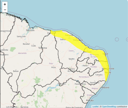 Inmet emite alerta amarelo de chuvas intensas para João Pessoa e mais 65 cidades da Paraíba
