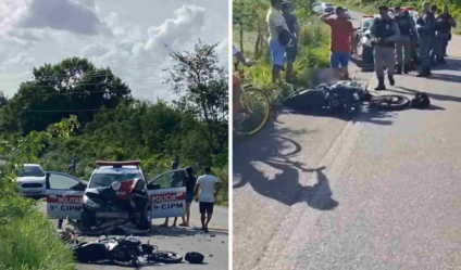 TRAGÉDIA: Motociclista morre após colidir com viatura da Polícia Militar na Paraíba