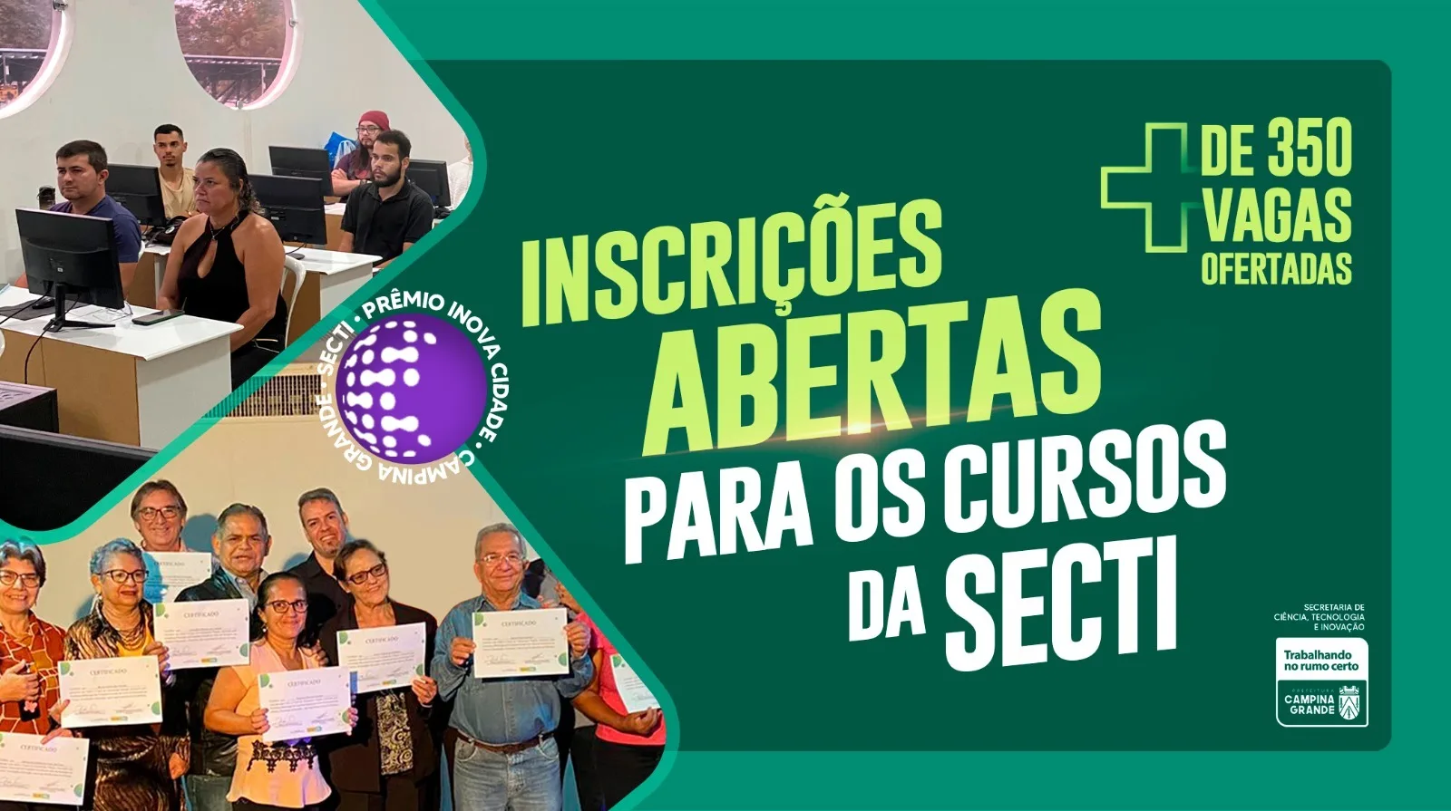 Prefeitura de Campina Grande inscreve para cursos gratuitos de base tecnológica