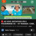 Rádio Tabajara é líder em audiência na cobertura do jogo Botafogo-PB e Figueirense; veja os números