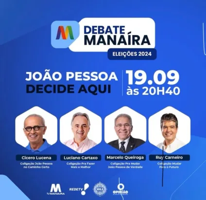 AO VIVO: assista aqui ao debate com os candidatos à prefeitura de João Pessoa