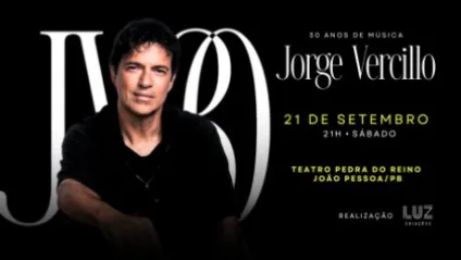 Jorge Vercillo comemora 30 anos de música com show em João Pessoa