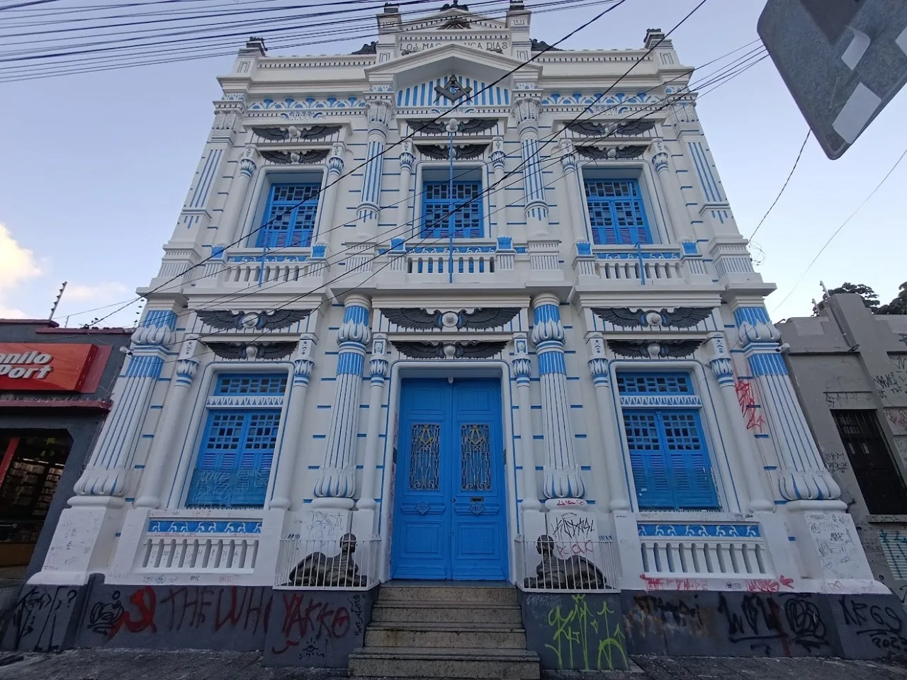 Na foto, a Loja Maçônica Branca Dias, na General Osório