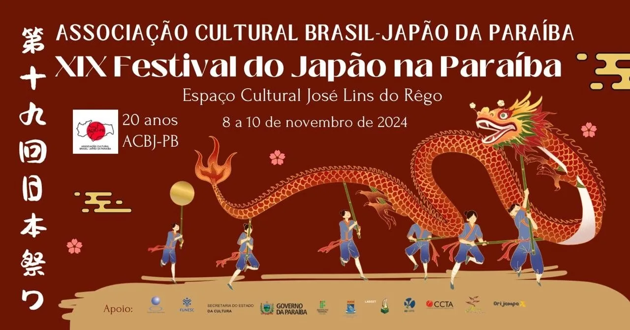 19º Festival do Japão na Paraíba acontece de 8 a 10 de novembro com atividades culturais em João Pessoa