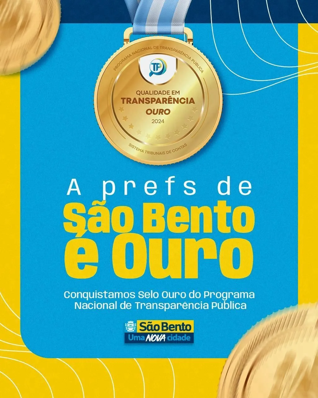 Prefeitura de São Bento recebe Selo Ouro do Programa Nacional de Transparência Pública