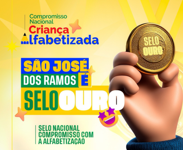 É OURO! São José dos Ramos conquista Selo Nacional Compromisso com a Alfabetização