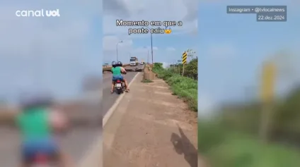 Ponte desaba enquanto vereador gravava vídeo denunciando falhas na estrutura - ASSISTA