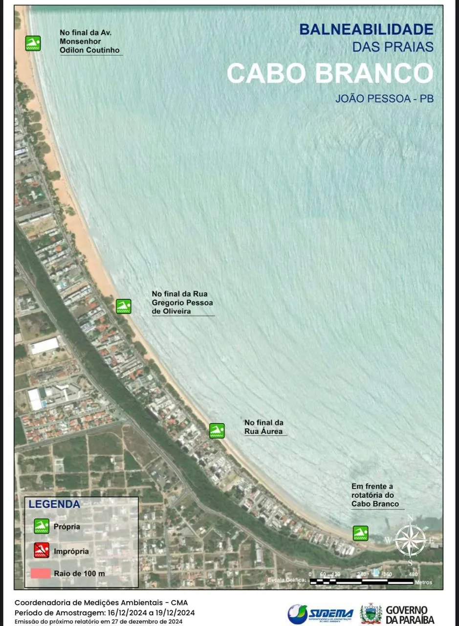 Avaliação semanal da Sudema atesta qualidade das praias de João Pessoa em condições de balneabilidade