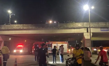 Homem é resgatado após ameaçar pular do Viaduto do Geisel