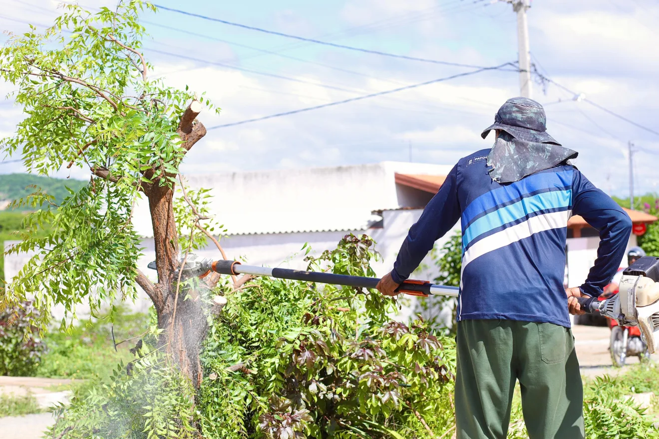 Prefeitura de Patos dá continuidade ao projeto de arborização urbana no bairro dos Estados