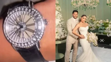 OSTENTAÇÃO: Hulk usou relógio com diamantes de R$ 3 milhões em casamento com Camila Ângelo