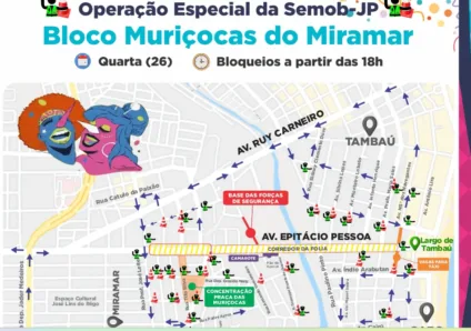 Semob-JP altera trânsito e reforça frota de ônibus para atender os foliões da Muriçocas do Miramar