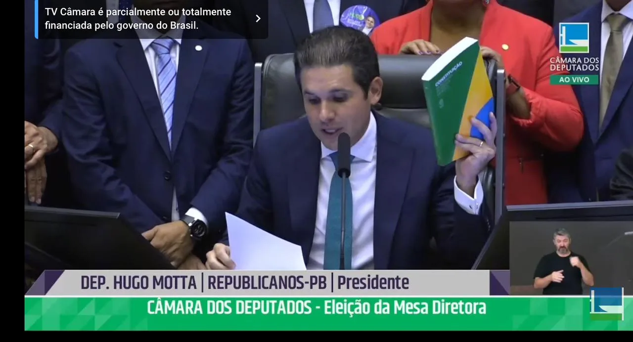 Hugo Motta promete servir ao país: “Não podemos deixar que ninguém erre com o Brasil; ainda estamos aqui”