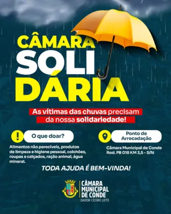 Câmara Solidária: Casa Cícero Leite lança campanha de arrecadação para as famílias atingidas pelas chuvas em Conde