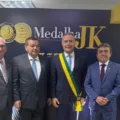 Marcelo Maranhão (Presidente SETCARCE), Sebastião Segundo (Presidente SETCERN), Renan Filho (Ministro dos Transportes) e Arlan Rodrigues (presidente Fetranslog/NE).