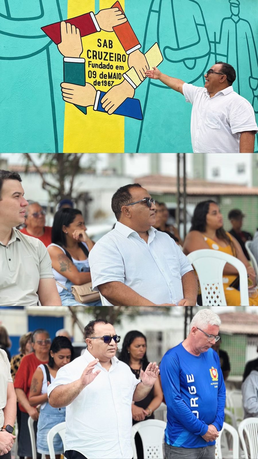Marcos Eron participa de culto na abertura da sede da SAB e recebe apoio do líder comunitário Coronel Jorge